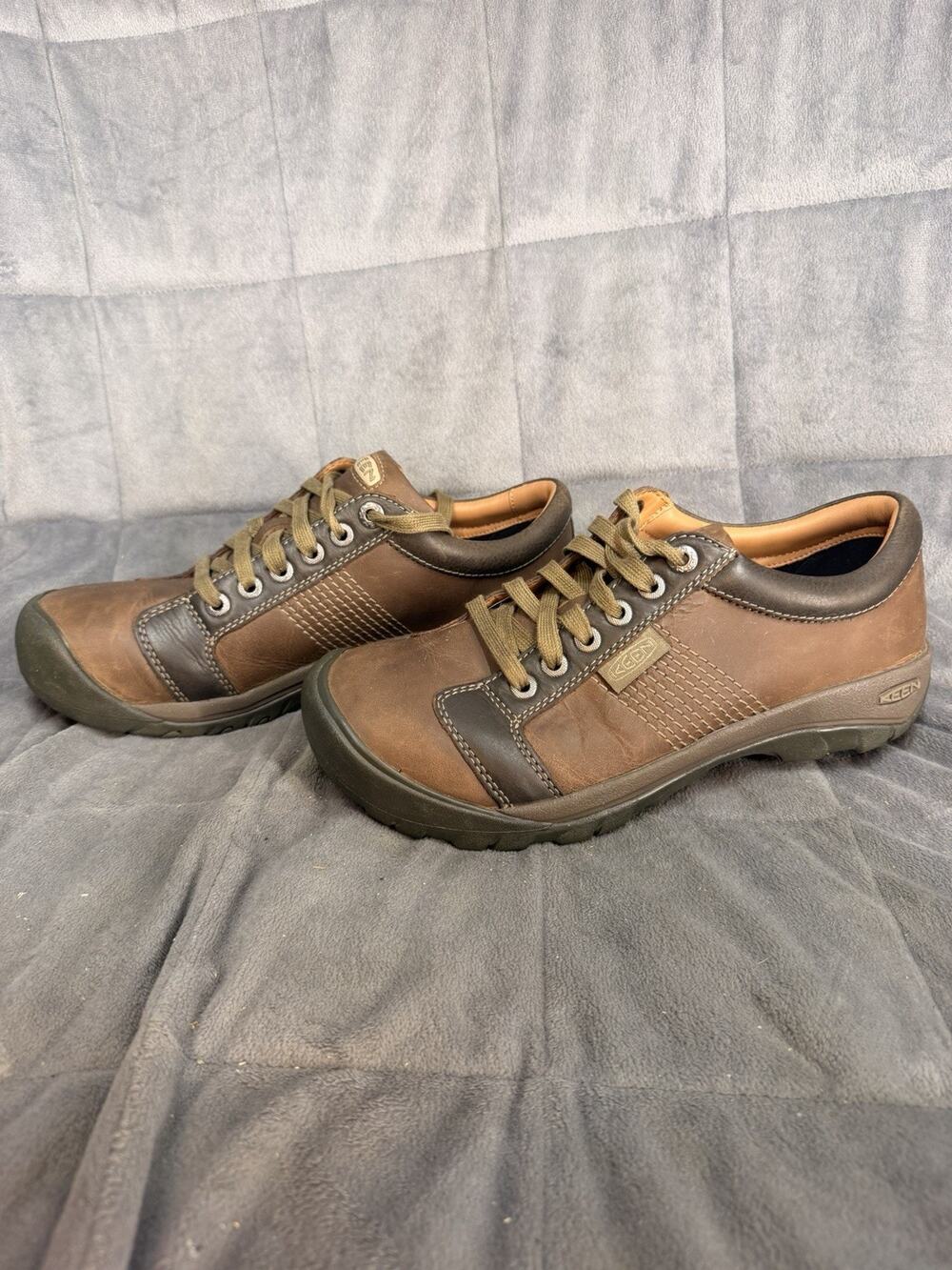 KEEN Austin Oxford 1019471 Mens 9.5 Brown Leather Comfort Casual Walking Shoes